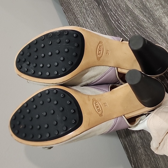 Tod's Lace Up Sneaker Style Peep Toe Sling Back Sandal Heels - Picture 7 of 10